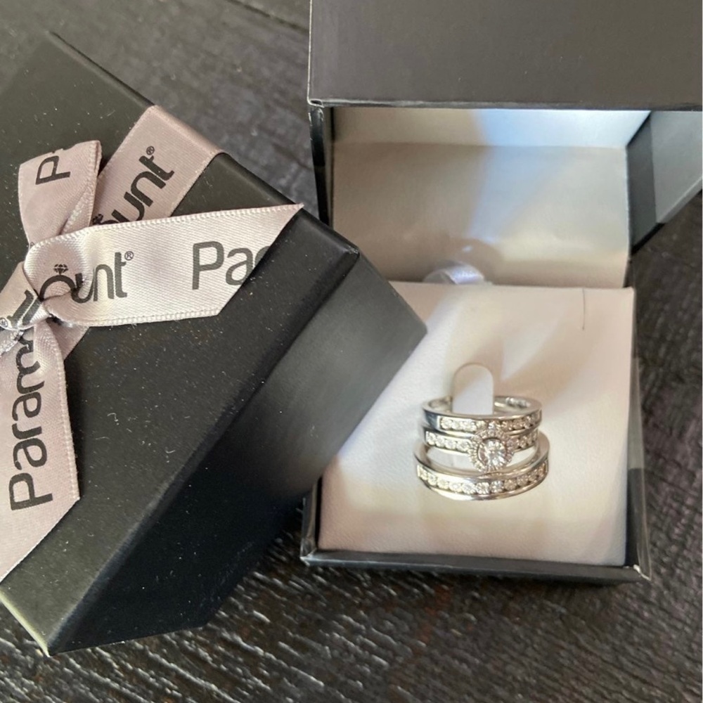 Diamond wedding trio. Never worn.